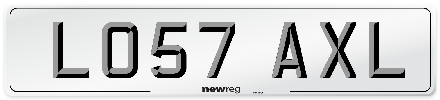 LO57 AXL Number Plate from New Reg